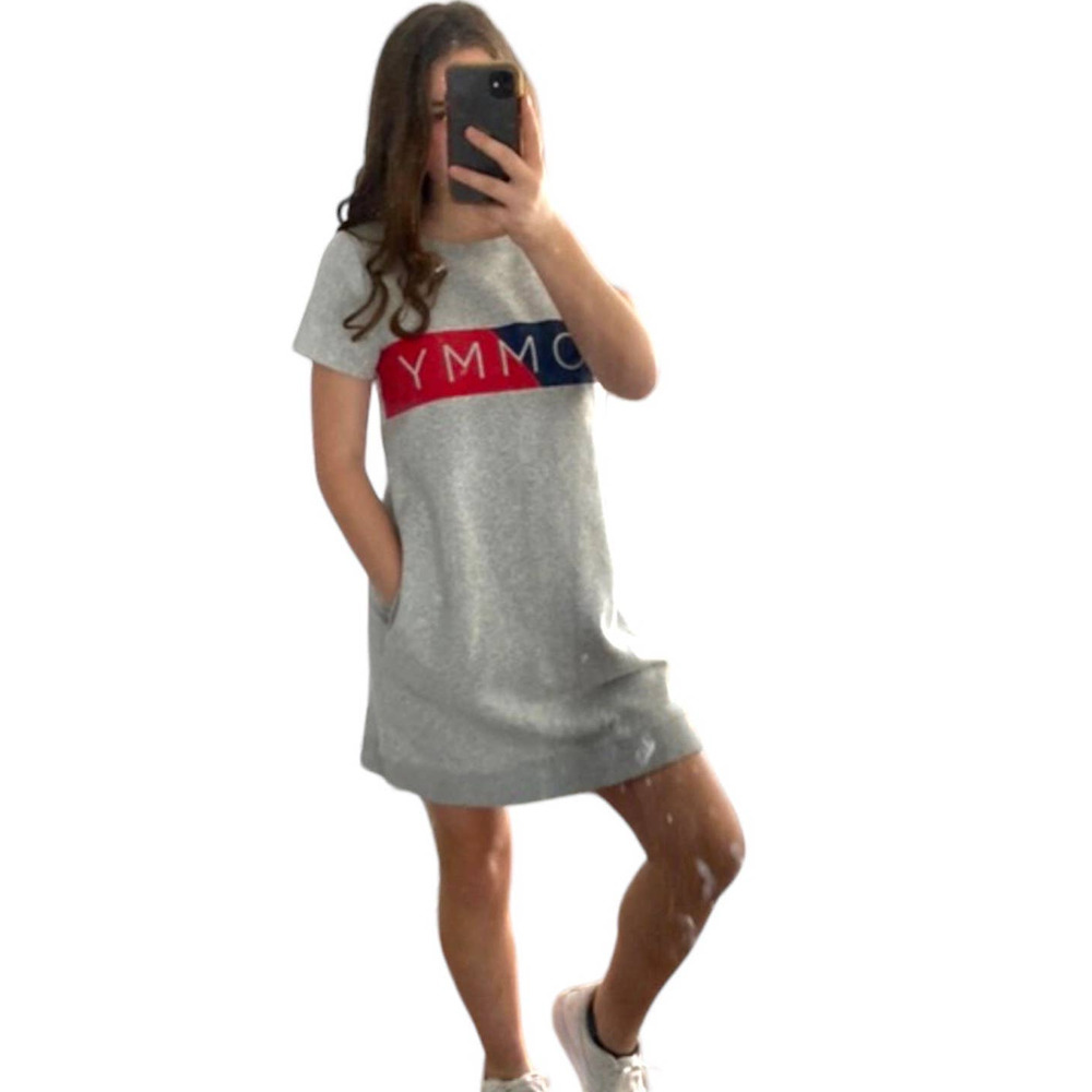 Tommy Hilfiger Women Logo Graphic Sweater Dress Large